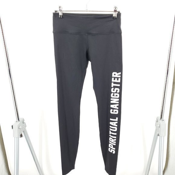 Spiritual Gangster Collegiate Logo Practice Performance Spellout Leggings S - Picture 3 of 16